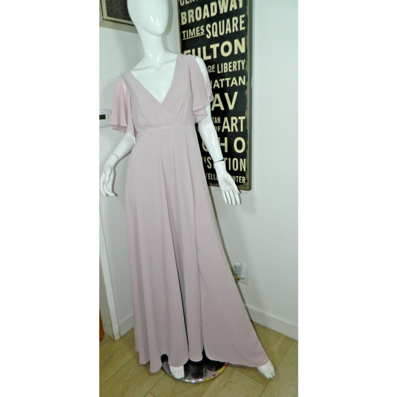 Lulu's Dress Size Medium Purple Promise of Love Sage Brush Flutter Sleeve Maxi - Picture 6 of 9